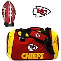 Kansas City Chiefs Duffel Bag/ Football Combo