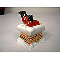 Limoges Santa in Chimney Porcelain Keepsake Box