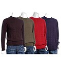 Angelo Gianni Men's Cotton Cable Crew Neck Sweater