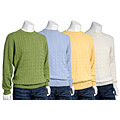 Angelo Gianni Men's Cotton Cable Crewneck Sweater