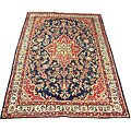 Persian Sarouk Navy/ Ivory Rug (7'4 x 11'7)