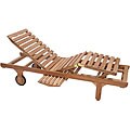 Folding Teak Chaise Lounge Chair