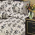 Rachel 7-piece Black and Light Grey Comforter Set