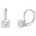 14k White Gold Overlay CZ Basket Set Earrings