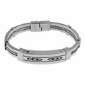 Stainless Steel Rope Inlay Locking Bangle
