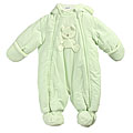 Absorba Infant Girl's Green Poplin Bear Bodysuit