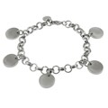 Stainless Steel Disc Charm Bracelet