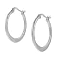 Stainless Steel 25-mm Flat Hoop Earrings