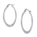 Stainless Steel 30-mm Flat Hoop Earrings