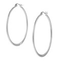 Stainless Steel 45-mm Flat Hoop Earrings