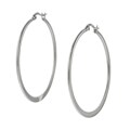 Stainless Steel 50-mm Flat Hoop Earrings