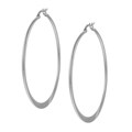 Stainless Steel 55-mm Flat Hoop Earrings