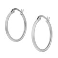 Stainless Steel 25-mm Round Hoop Earrings