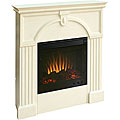 Luxemburg Antique White Electric Fireplace with Remote