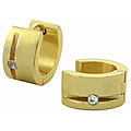 Goldplated Steel Cubic Zirconia Huggie Earrings