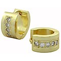 Goldplated Steel Cubic Zirconia Huggie Earrings