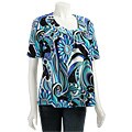Reality Plus Women's Plus Size Print Blouse
