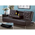 Leatherette Entertainment Futon Sofa Bed