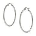 Stainless Steel 40-mm Round Hoop Earrings