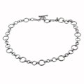 Stainless Steel Circle Link Toggle Necklace