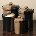 Sango Gold Dust Black 4-piece Canister Set