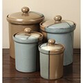 Sango Gold Dust Green 4-piece Canister Set