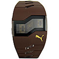 Puma Men's Turn LCD Dial Brown Strap Watch