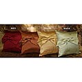Pleated Faux Silk Bow Pillow