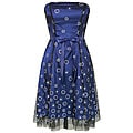 Onyx Nites Women's Royal Blue Strapless Cocktail Dress