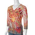 Mineral Brand Women's Orange Vintage V-neck Shirt