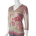Mineral Brand Women's Vintage Print V-neck Top