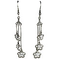 Stainless Steel Cubic Zirconia Star Drop Earrings