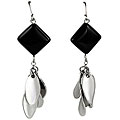 Stainless Steel Diamond-shaped Teardrop Earrings