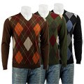 Tehama Men's Cashmere Argyle V-neck Sweater