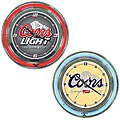 Licensed 14-inch Neon Double Ring Beer Clock