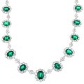 Platinum Emerald and 20 3/4ct TDW Diamond Necklace (H-I, SI)
