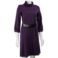 Ellen Tracy Women's Turtleneck Belted Dress