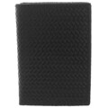 Boston Traveler Men's Black Basketweave Italian Leather Wallet