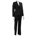 Anne Klein Women's 2-piece Onyx Pinstripe Pantsuit