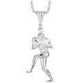 Sterling Silver Diamond-cut Football Star Necklace