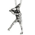 Sterling Silver Baseball Player Necklace