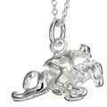 Sterling Silver Equestrian Rider Necklace