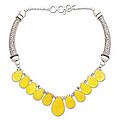 Chalcedony 'Yellow Petals' Necklace (India)