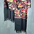 Wool 'Wild Garden' Shawl (India)