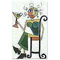 Indo Chain-stitched 'Green Martini Gal' Kashmiri Rug (2'5 x 4')