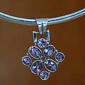Sterling Silver 'Lily Star' Amethyst Choker (Indonesia)