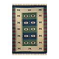 Indo 'Lakes and Meadows' Cotton Rug (4' x 6')