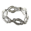 Sterling Silver Marcasite 'Smiling Eyes' Bracelet (Thailand)