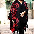 Alpaca Wool 'Strawberry Blossom' Reversible Ruana Cloak (Peru)