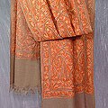 Wool 'Ginger Nutmeg' Shawl (India)